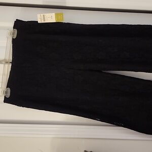 Coldwater Creek Fully-lined Black Lace Pants size 8